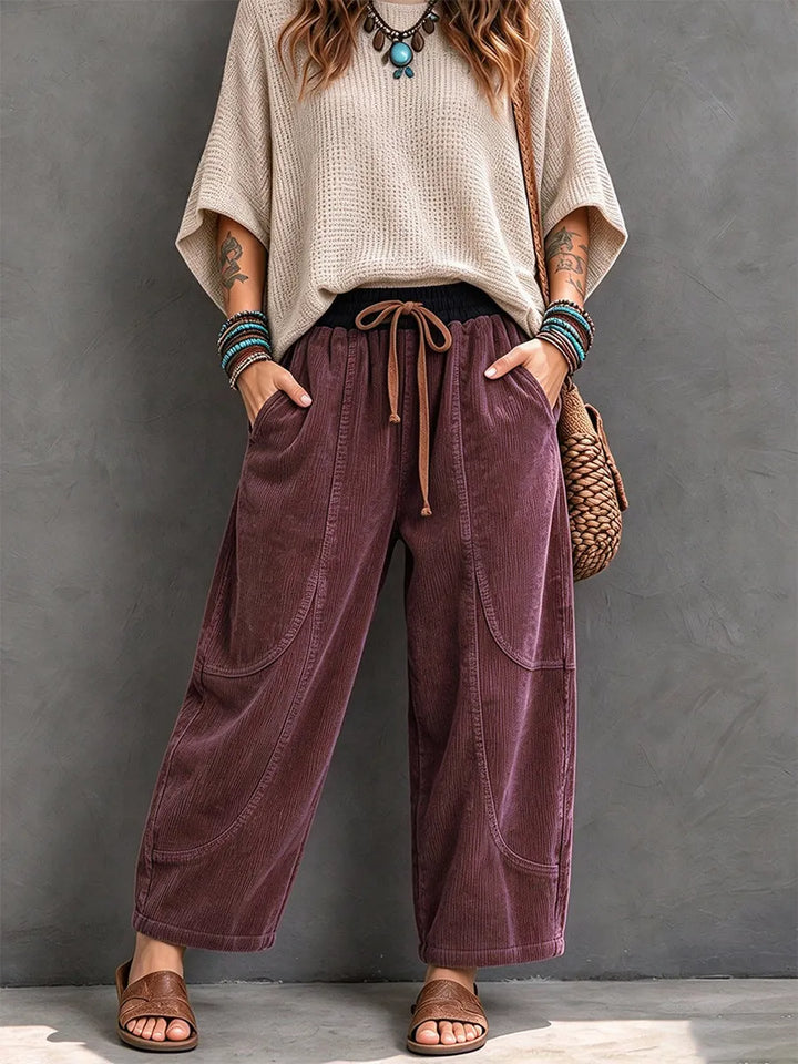 Lenka - Casual Corduroy Pants With Elastic