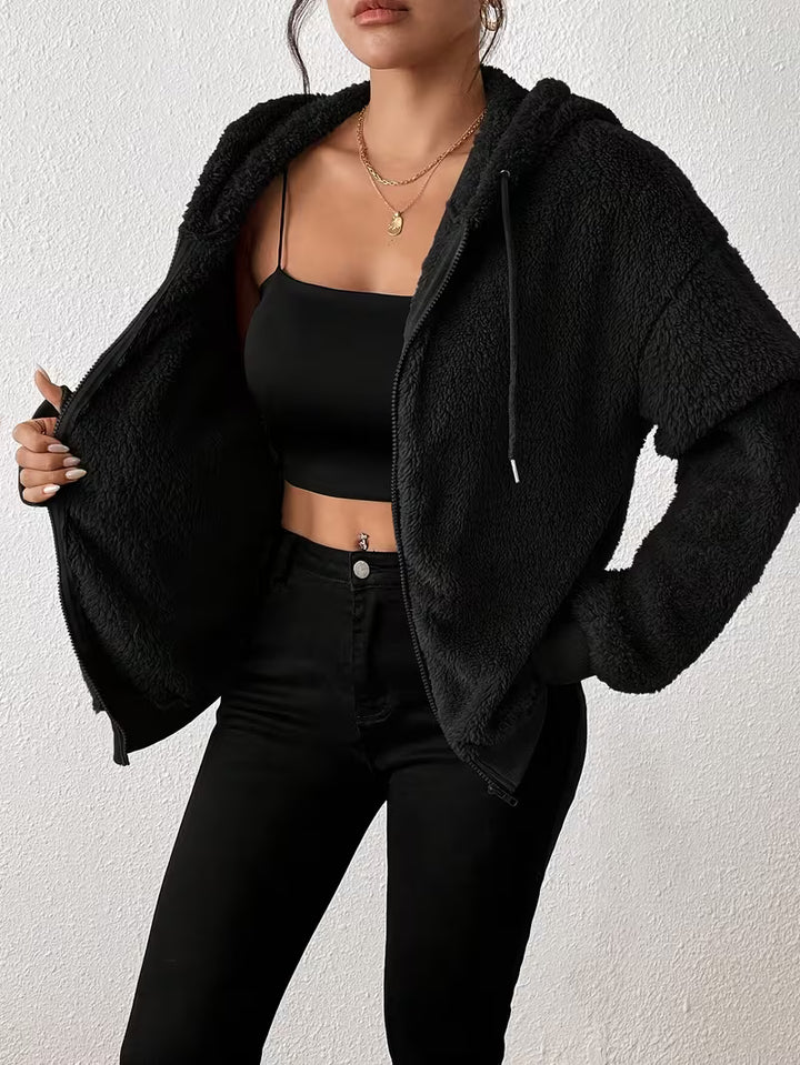 Keriana - Casual Hooded Warm Furry Jacket