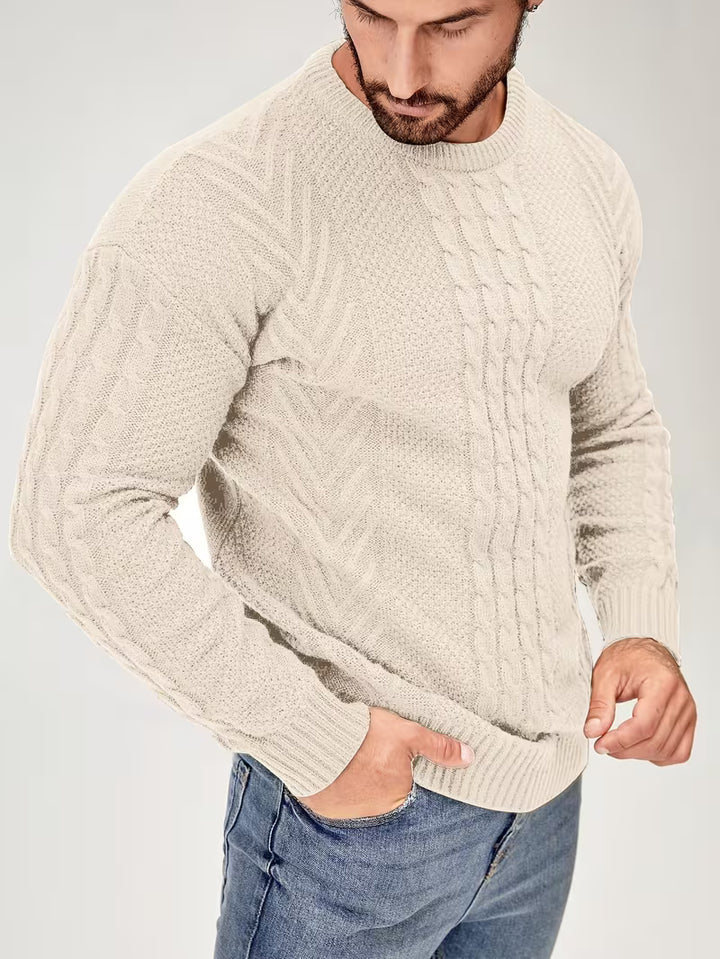 Eiduks - Classic Cable Knit Crew Neck Sweater