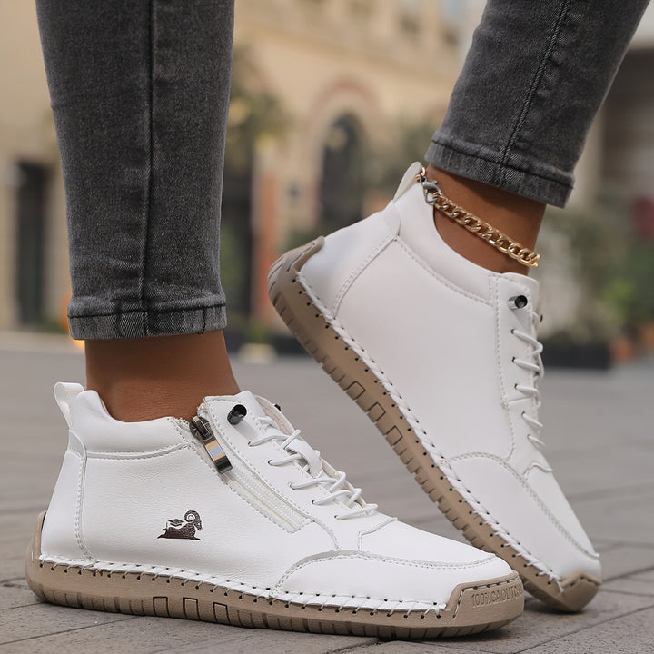 Schreiner - Lace-Up Zip Sneakers with Contrast Stitching