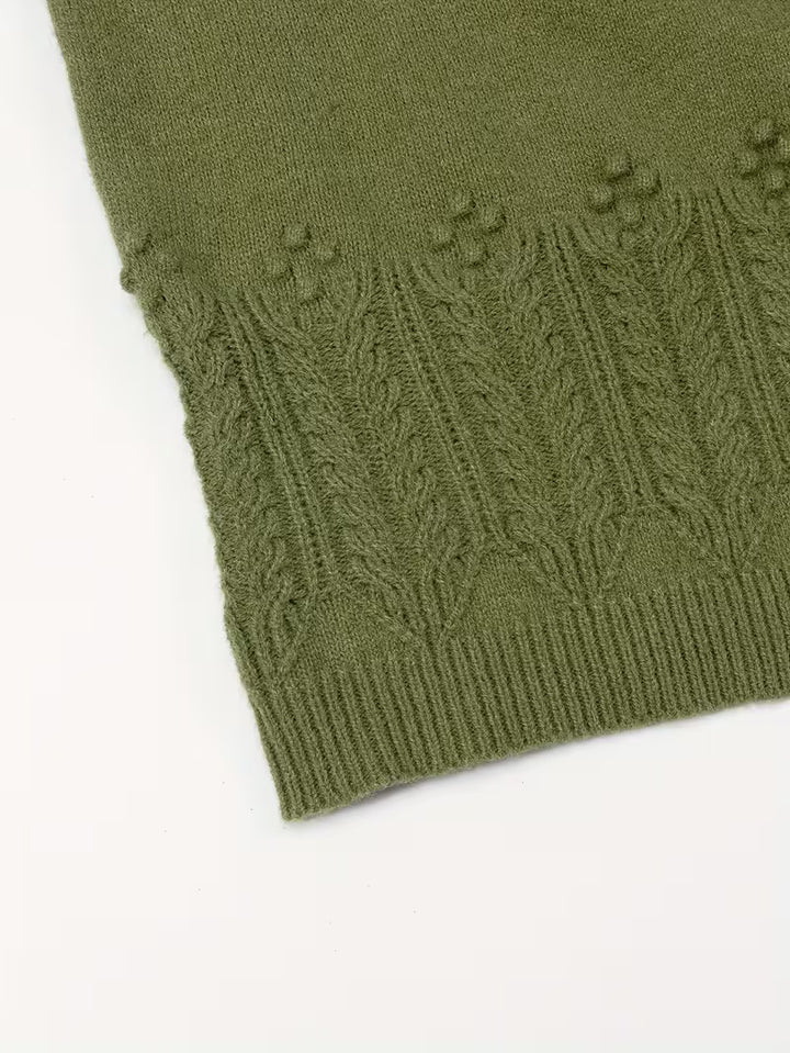 Ghizala - Floral Knit Crewneck Sweater