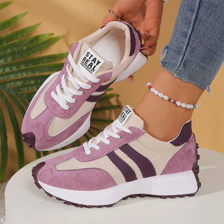 Lariesa - Sneakers With Lace-Up Closure and Contrast Stripes