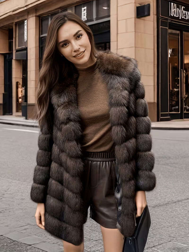 Bartola - Coat With Hood and Fur Texture