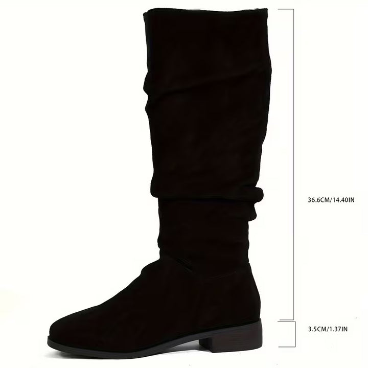 Joliza - Slouchy Mid-Calf Boots With Low Heel