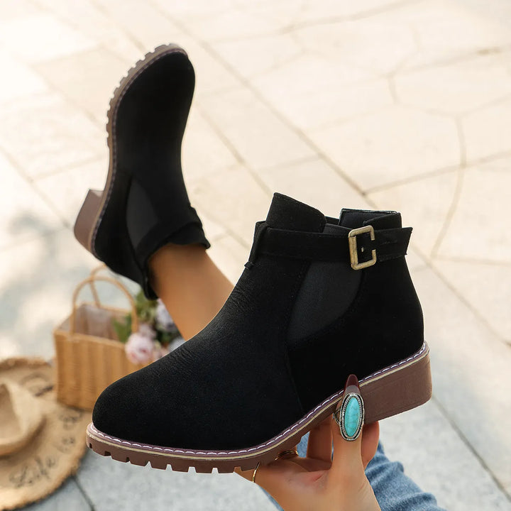 Fakina - Ankle Boots With Decorative Buckle