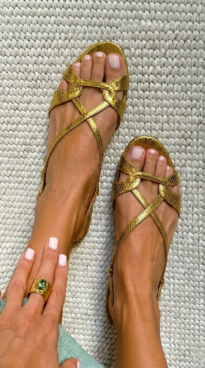 Olgia - Cross Strap Flat Sandal