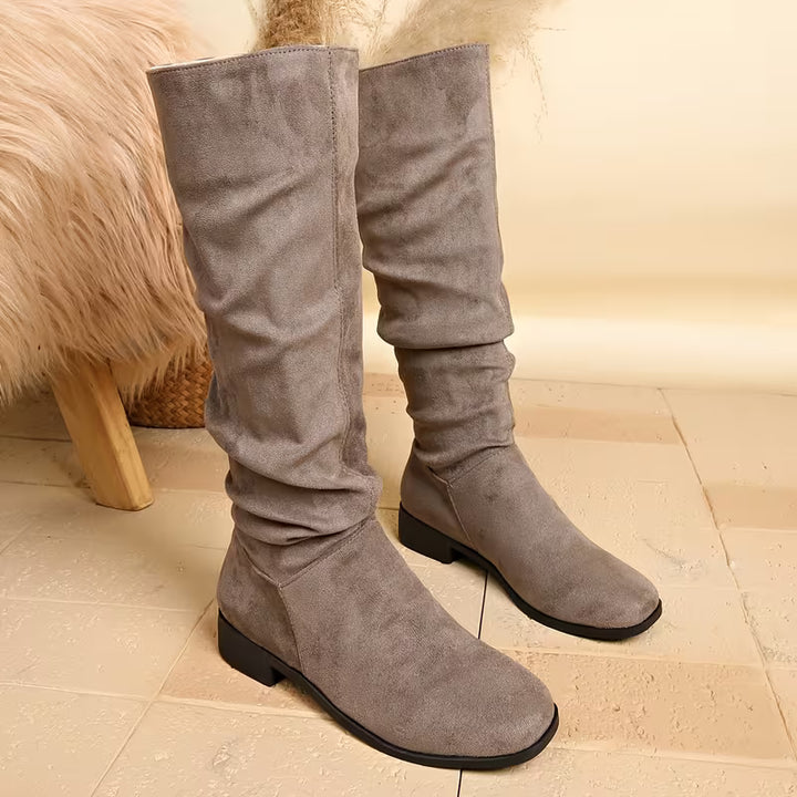 Joliza - Slouchy Mid-Calf Boots With Low Heel