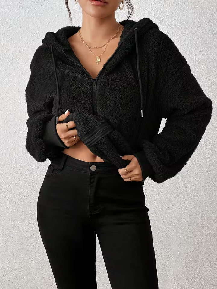 Keriana - Casual Hooded Warm Furry Jacket