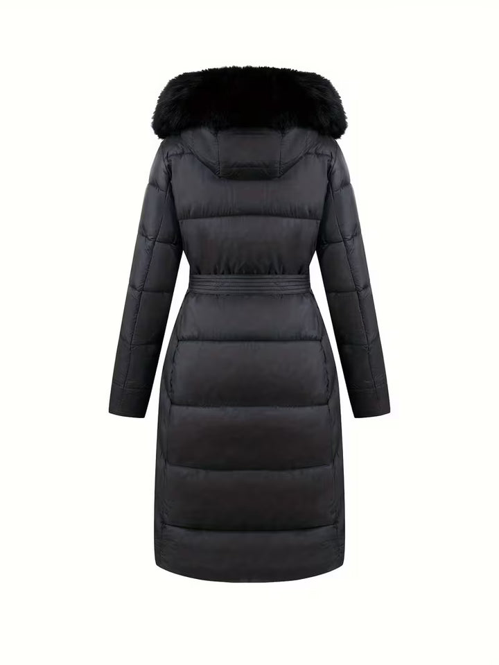 Inza - Hooded Puffer Jacket With Belt