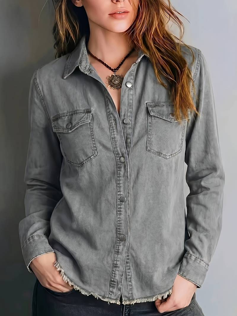 Blazka - Stylish Button Front Shirt With Pocket