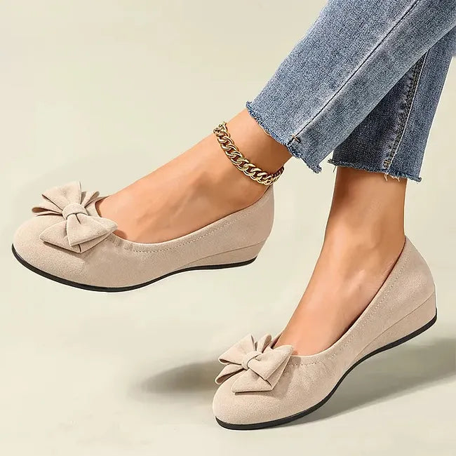 Fransiska - Breathable Non-slip Loafers With Bowtie