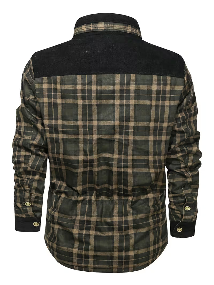 Kerrik - Plush Lined Lapel Plaid Jacket
