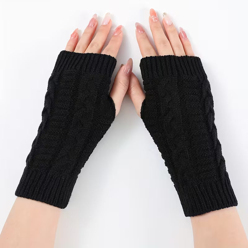 Knitoria - Unisex Acrylic Knit Fingerless Gloves