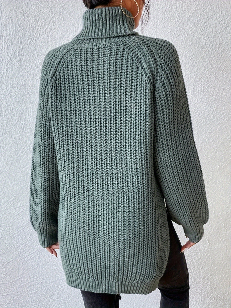 Lorina - Knit Turtleneck Long Sleeve Sweater