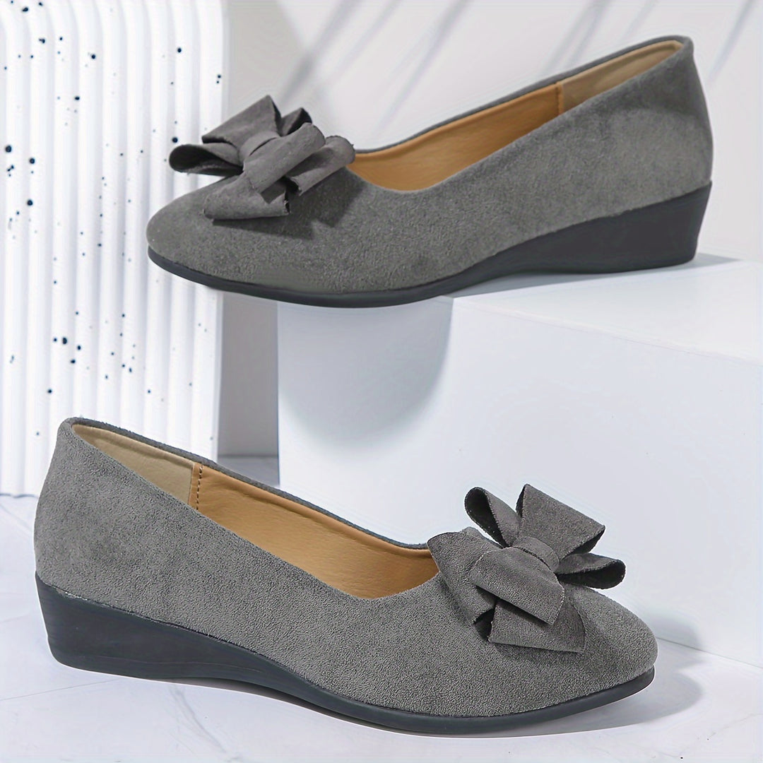 Fransiska - Breathable Non-slip Loafers With Bowtie