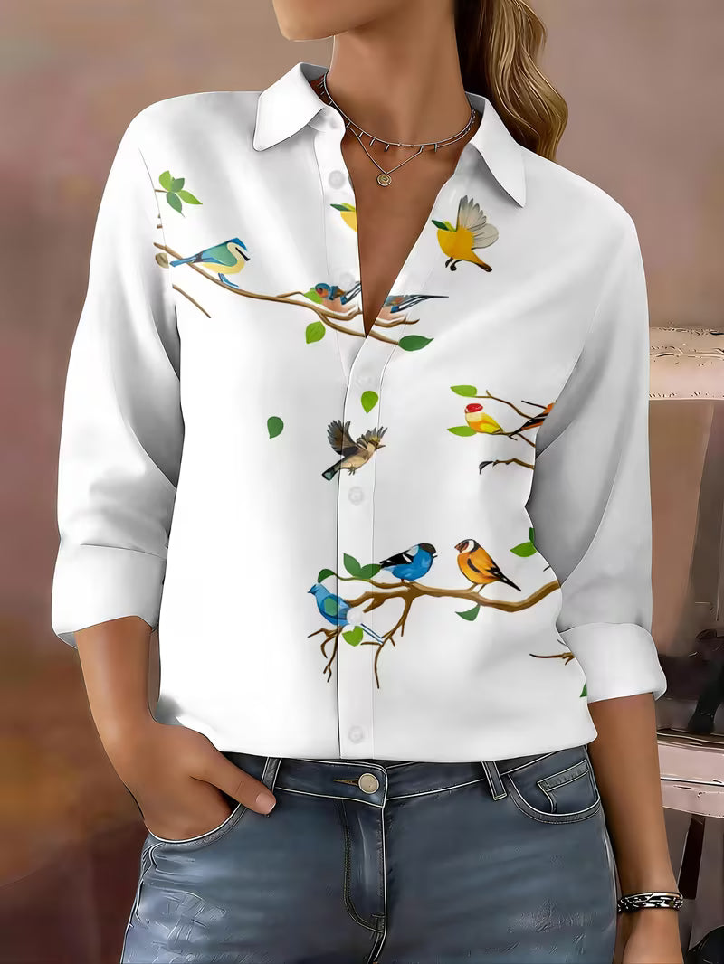 Joena - Long Sleeve Printed Shirt