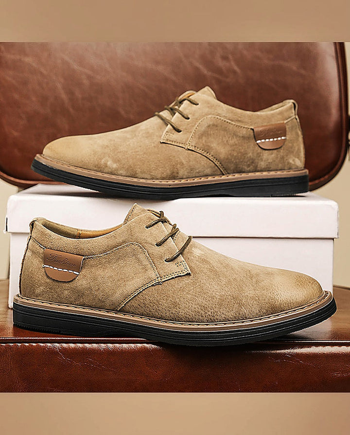 Erling - Suede Lace-Up Shoes With Contrast Stitching