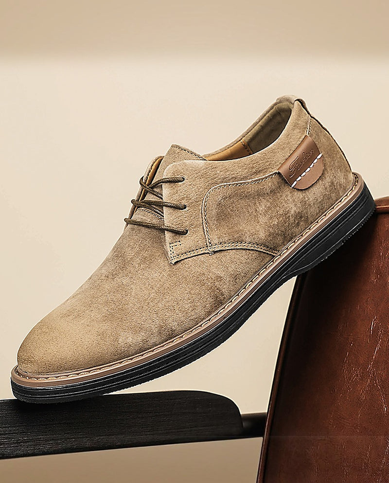 Erling - Suede Lace-Up Shoes With Contrast Stitching