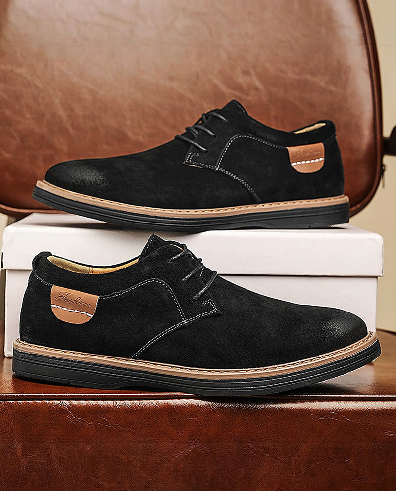 Erling - Suede Lace-Up Shoes With Contrast Stitching