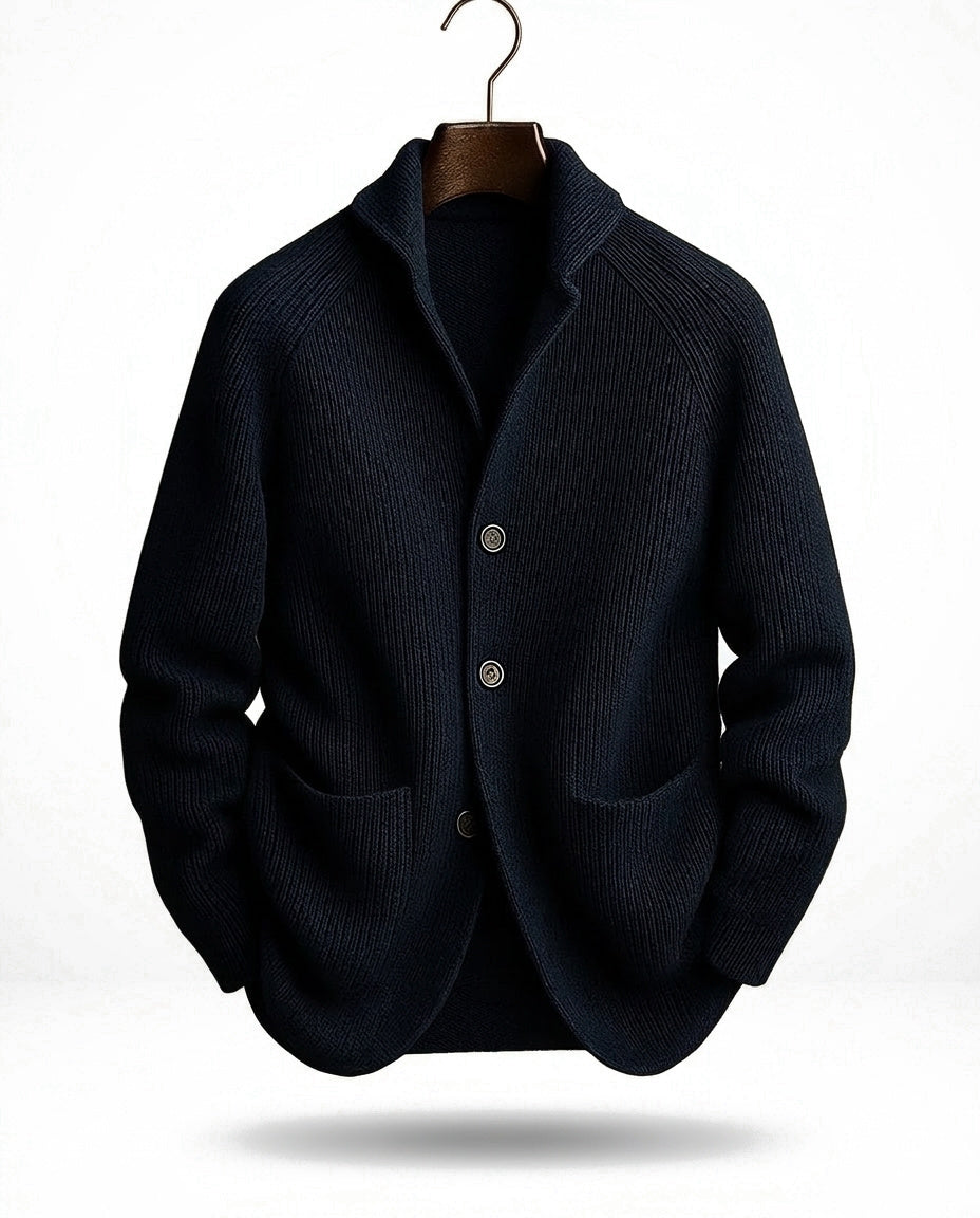 Jirri - Shawl Collar Button-Up Knit Cardigan