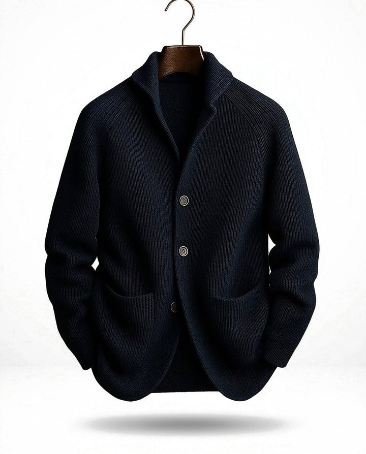 Jirri - Shawl Collar Button-Up Knit Cardigan