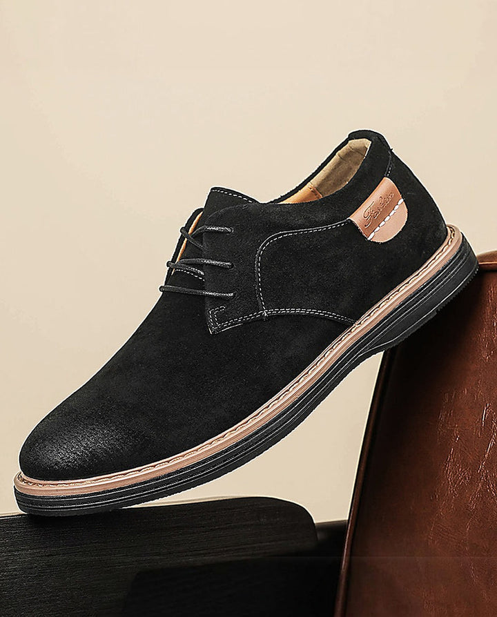 Erling - Suede Lace-Up Shoes With Contrast Stitching