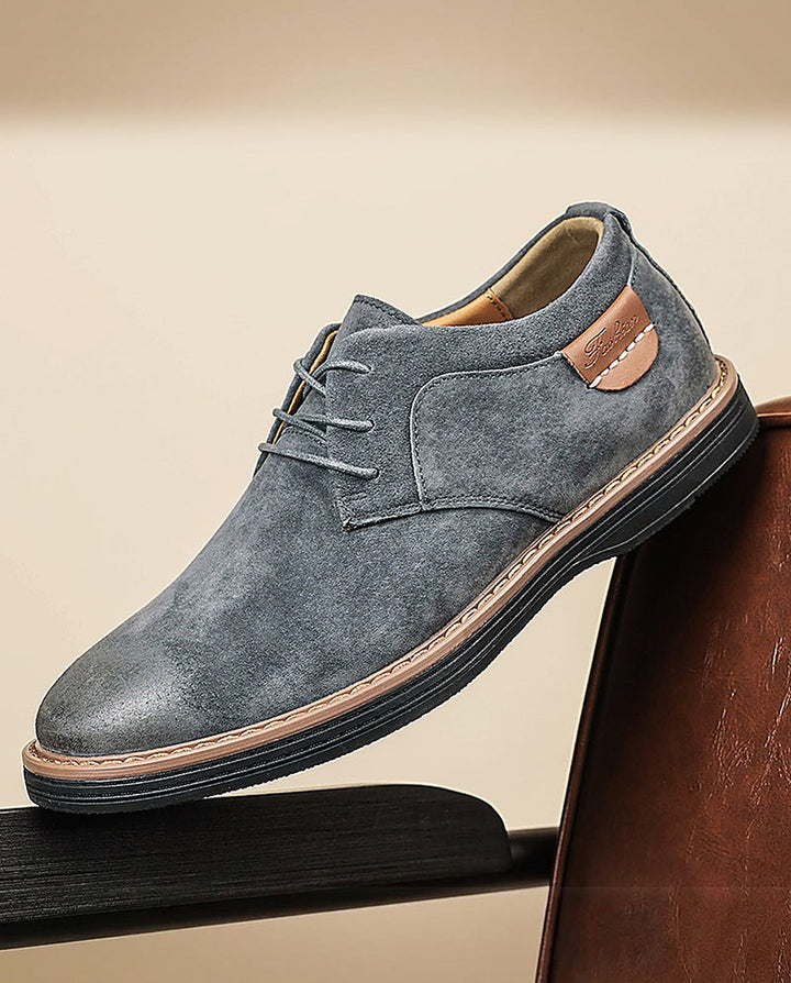 Erling - Suede Lace-Up Shoes With Contrast Stitching