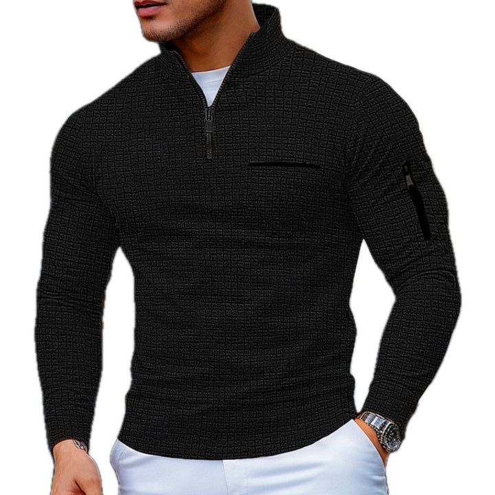 Morkan- Textured Quarter Zip Sweater