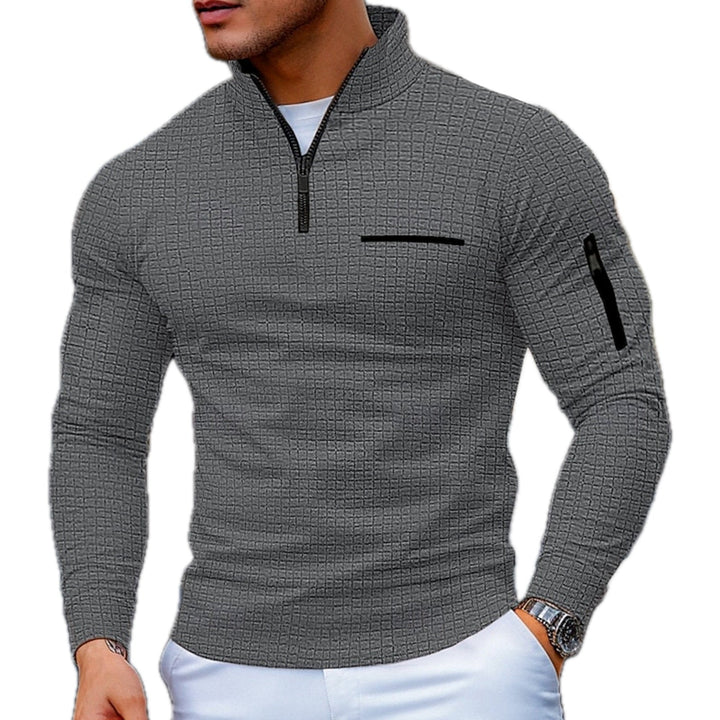 Morkan- Textured Quarter Zip Sweater