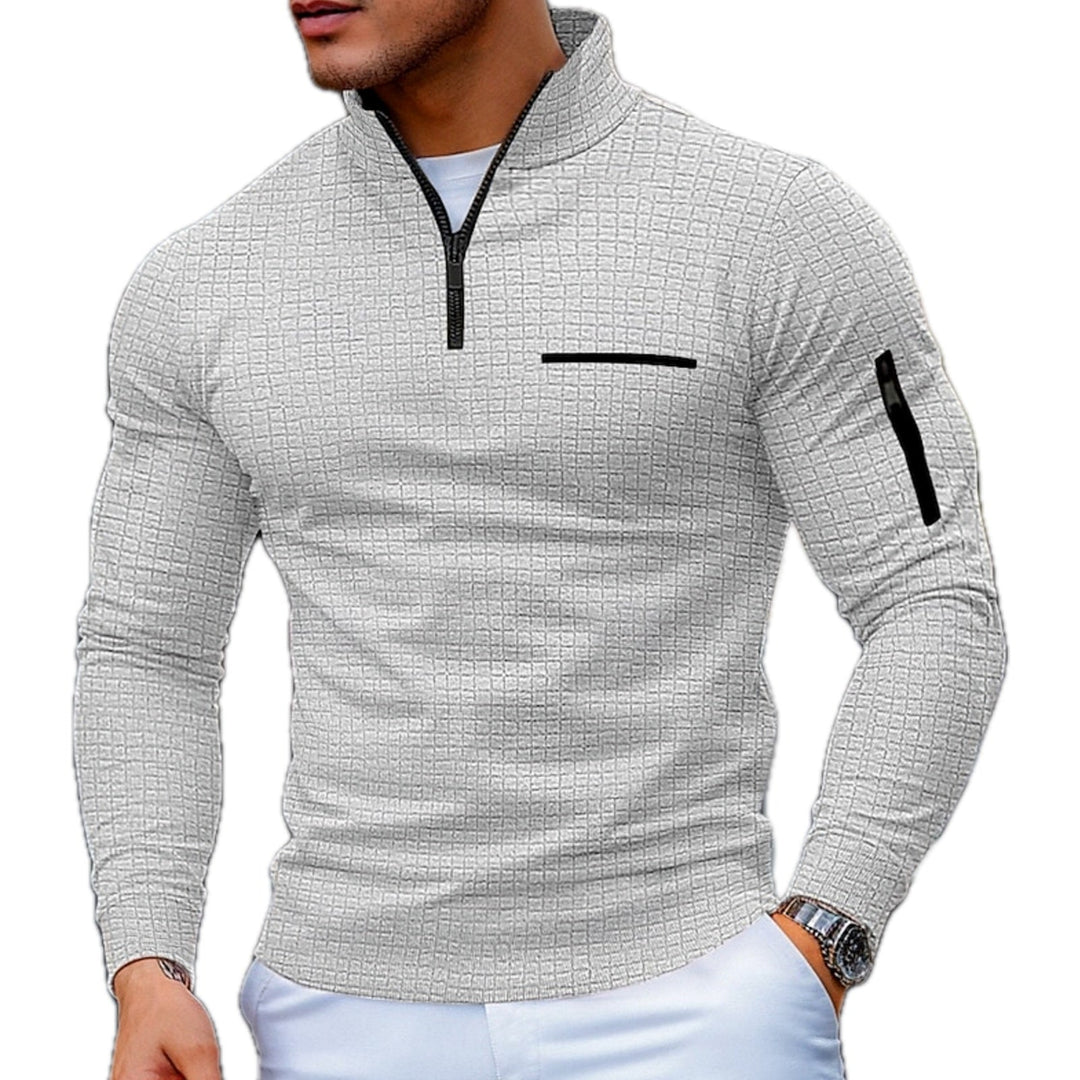 Morkan- Textured Quarter Zip Sweater
