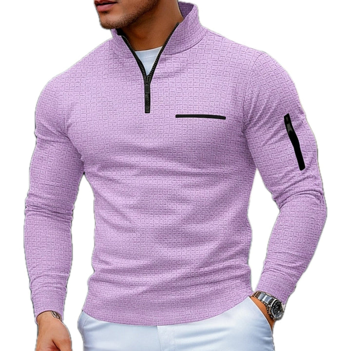 Morkan- Textured Quarter Zip Sweater