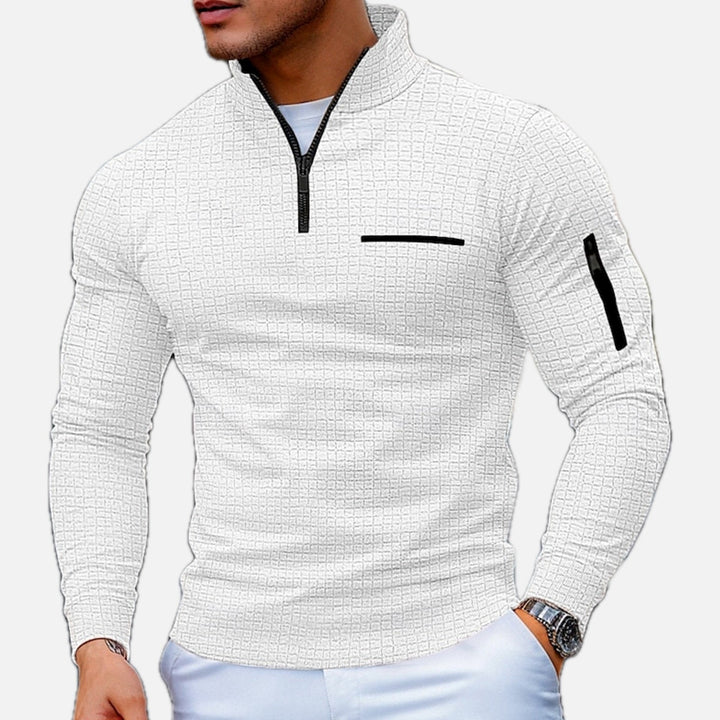 Morkan- Textured Quarter Zip Sweater