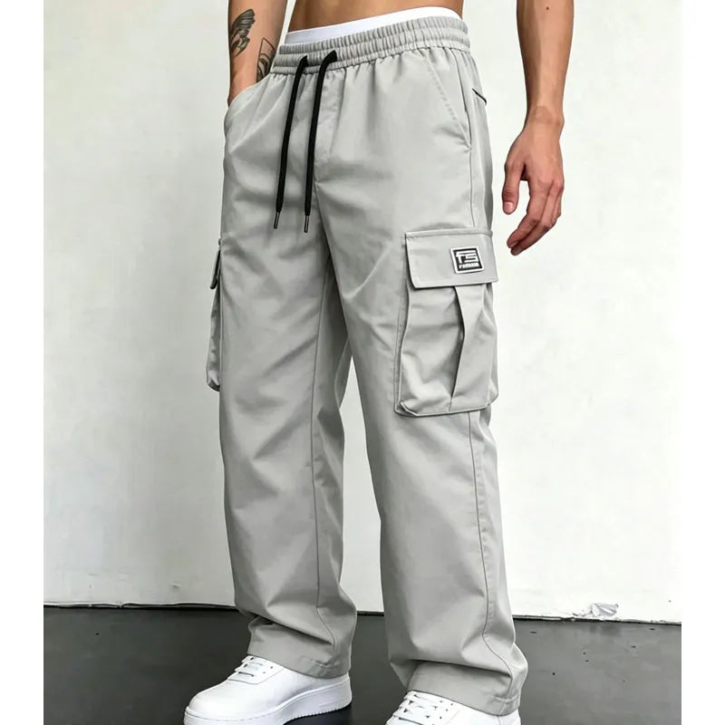 Nesham - Cargo Trousers With Drawstring Waist and Pockets