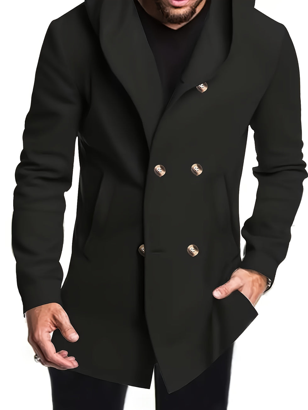 Crips - Double Breasted Hooded Coat
