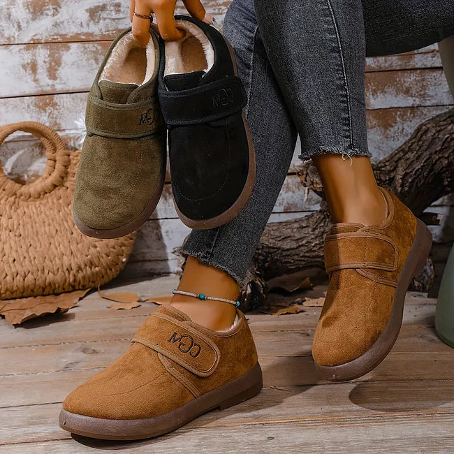 Rokia - Faux Fur Shoes With Adjustable Strap