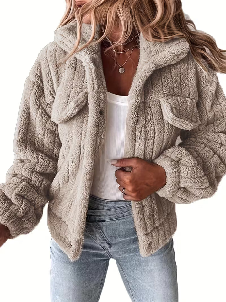 Libila - Faux Fur Jacket Jacket With Pockets