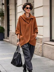 Lenneke - Oversized Jacket With Asymmetric Collar and Pockets