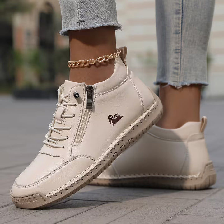 Schreiner - Lace-Up Zip Sneakers with Contrast Stitching