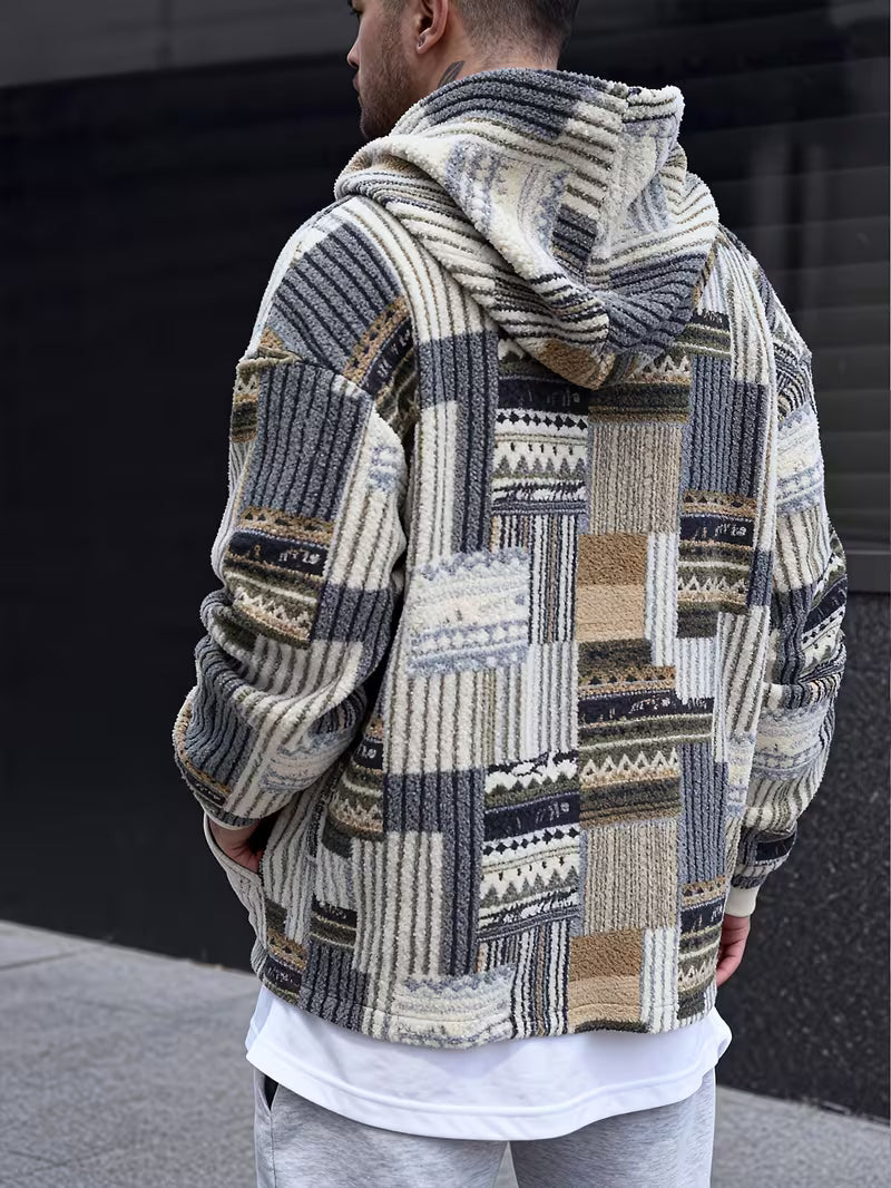 Silvain - Printed Zip-Up Hooded Sweatshirt