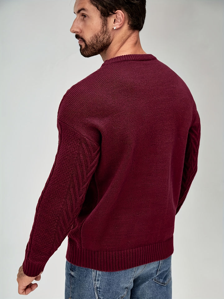 Eiduks - Classic Cable Knit Crew Neck Sweater