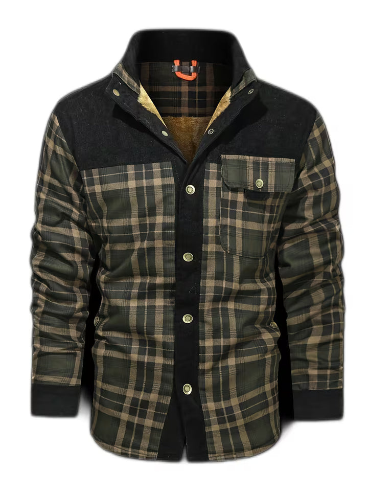 Kerrik - Plush Lined Lapel Plaid Jacket