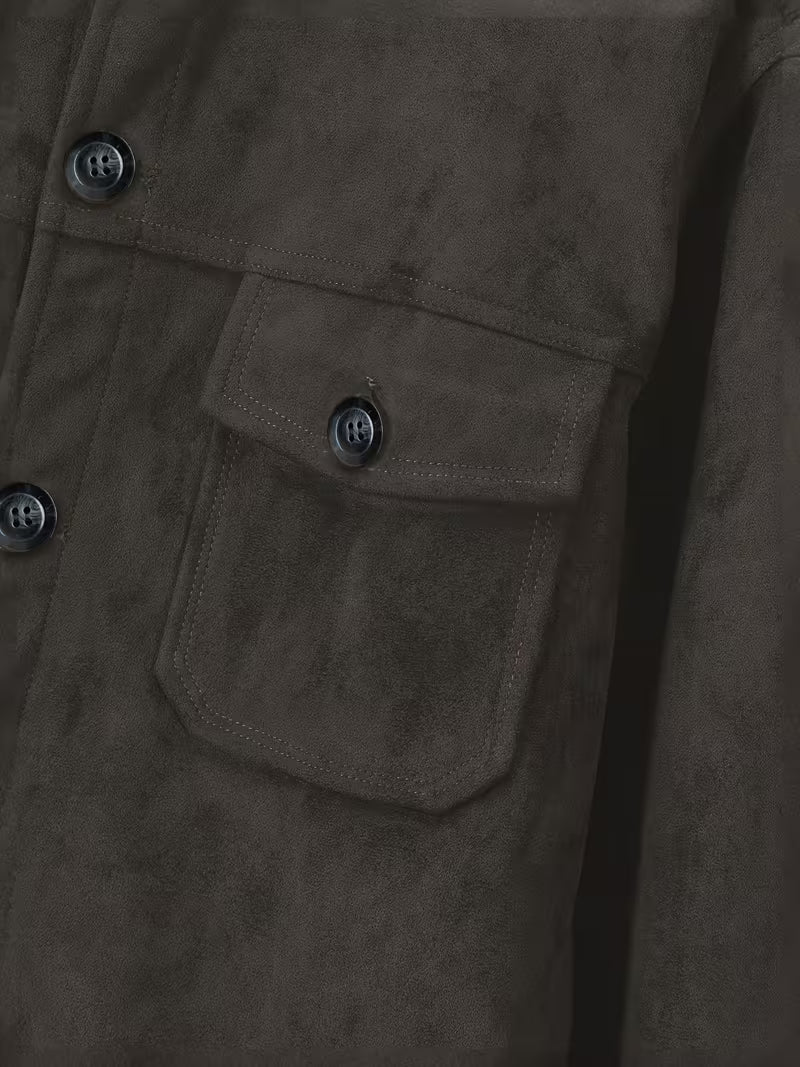 Jelil - Suede Jacket With Dual Front Pockets