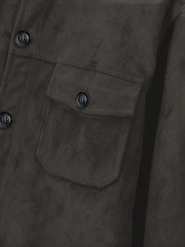 Jelil - Suede Jacket With Dual Front Pockets