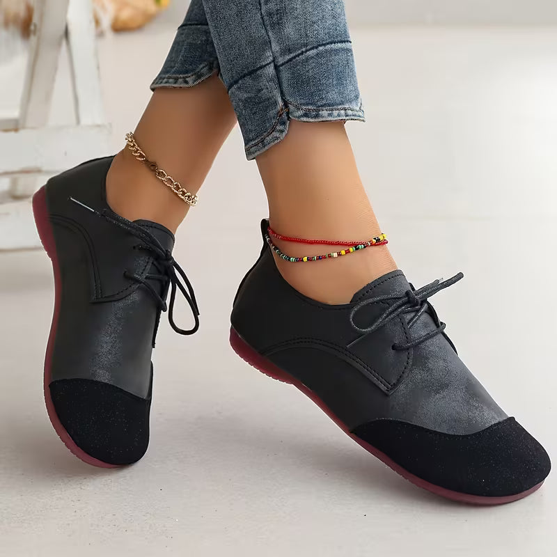 Zuniya - Lace-Up Low Wedge Comfort Shoes
