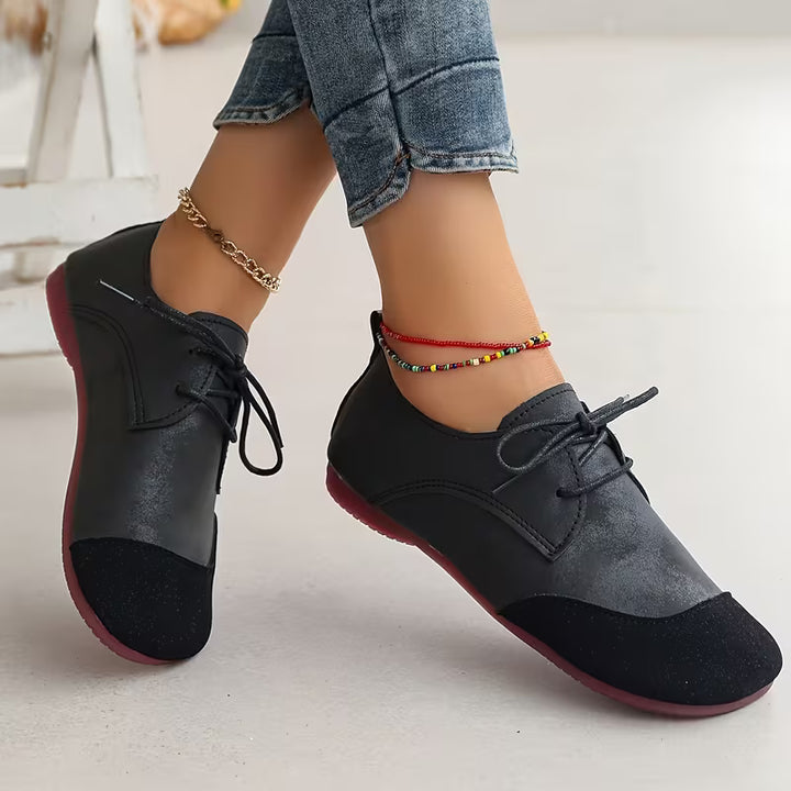 Zuniya - Lace-Up Low Wedge Comfort Shoes