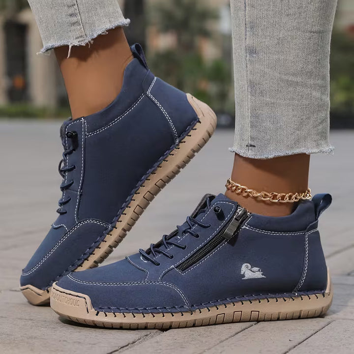 Schreiner - Lace-Up Zip Sneakers with Contrast Stitching