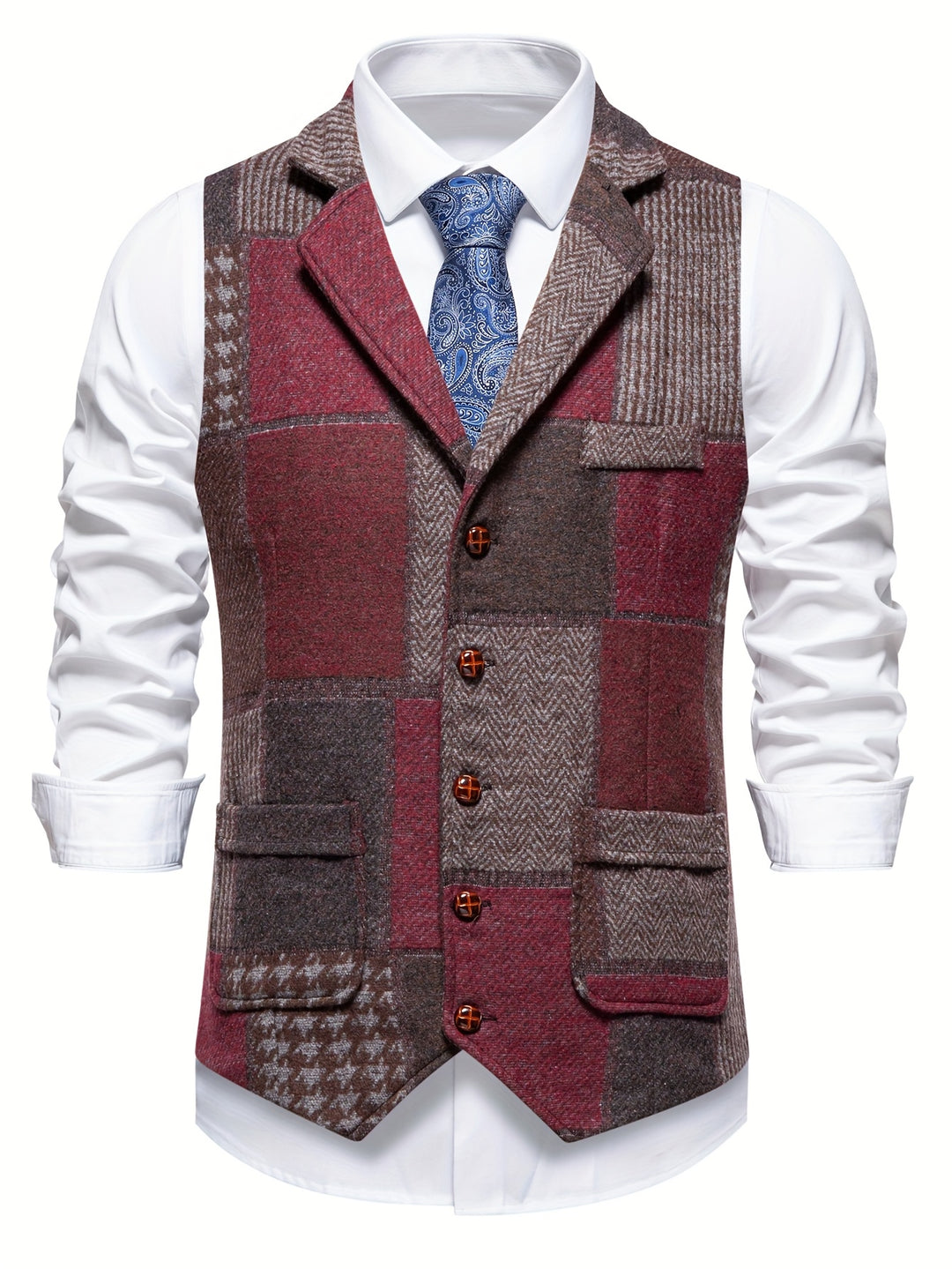 Mladen - Vintage Lapel Suit Vest With Pocket
