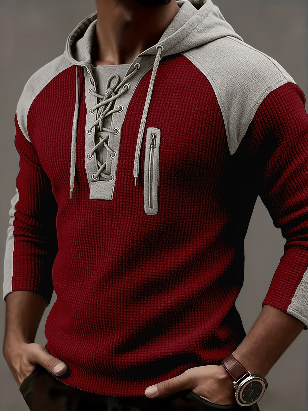 Freddie - Textured Ribbed Hooded Sweater