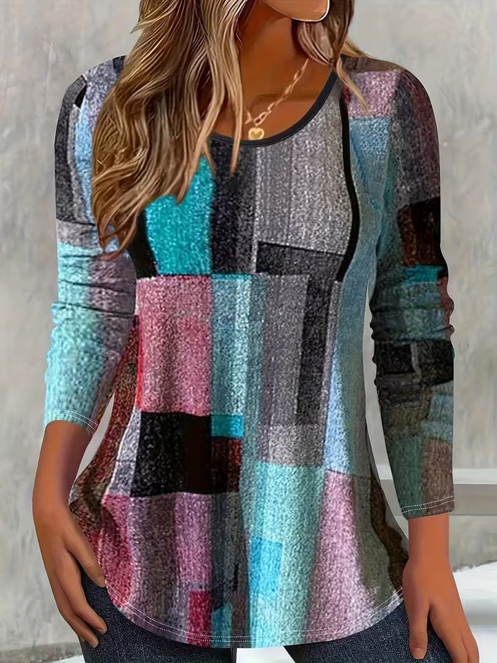Ishinia - Vibrant Geometric Pattern Top