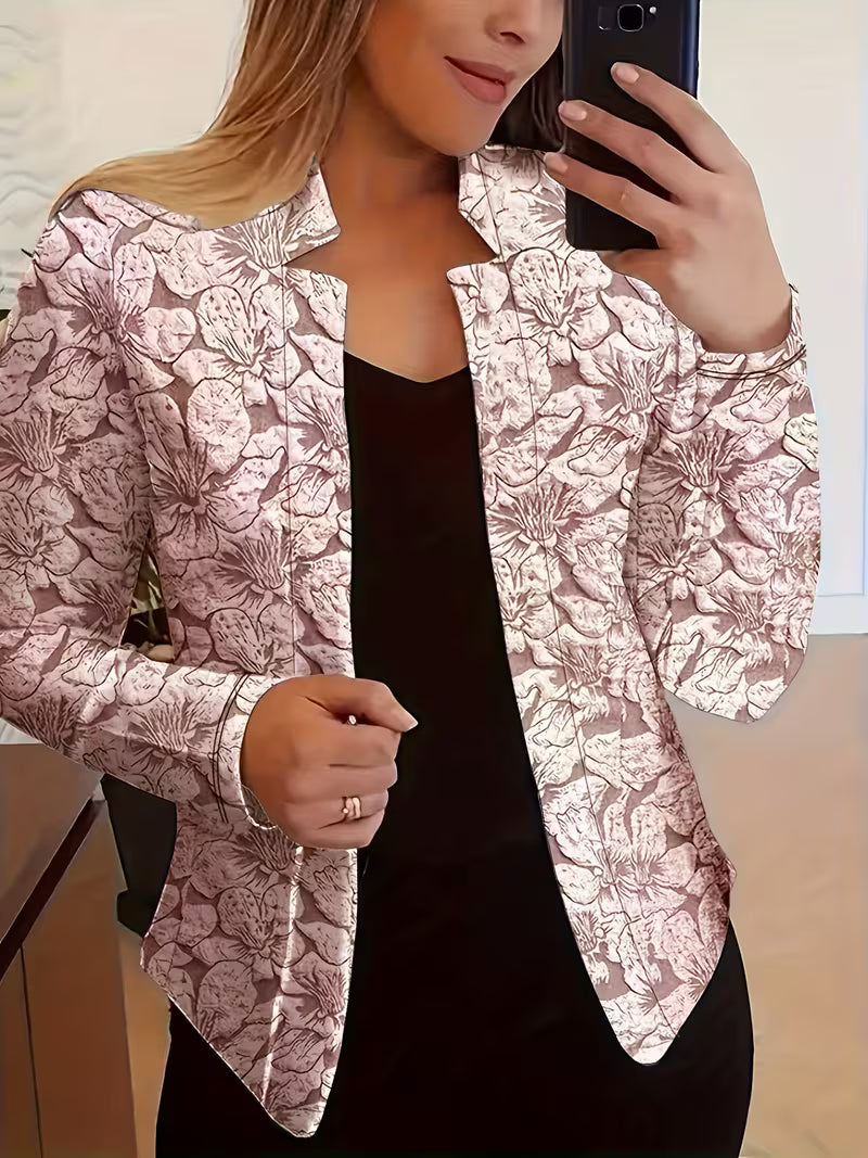 Tifany - Floral Print Long Sleeve Blazer